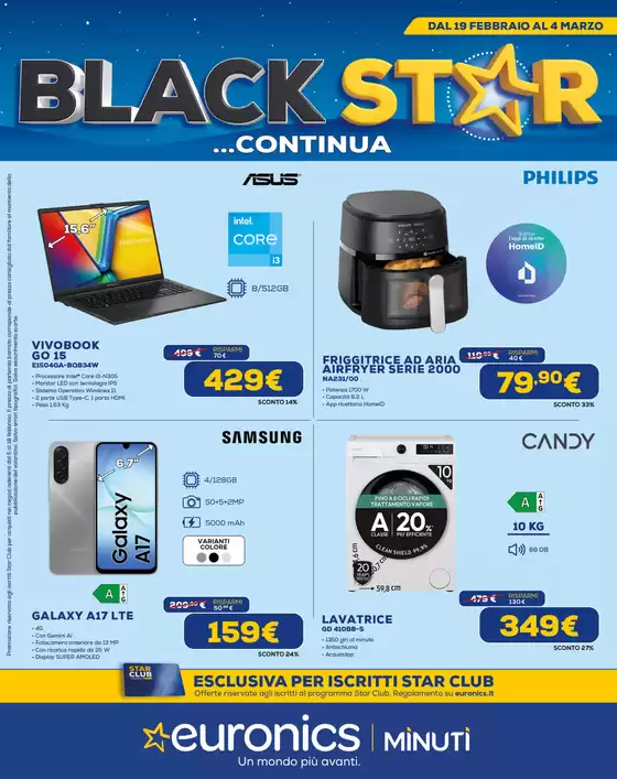 Volantino Euronics a Roma | BlackStar ...continua | 2026-02-19T00:00:00.000Z - 2026-03-04T00:00:00.000Z