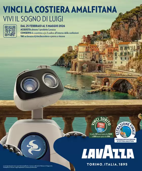 Volantino Lavazza | Vinci la Costiera Amalfitana | 2026-03-03T00:00:00.000Z - 2026-05-05T00:00:00.000Z