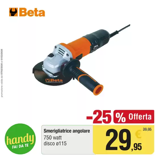Volantino Handy fai da te | -25% offerta | 2026-02-07T00:00:00.000Z - 2026-03-01T00:00:00.000Z