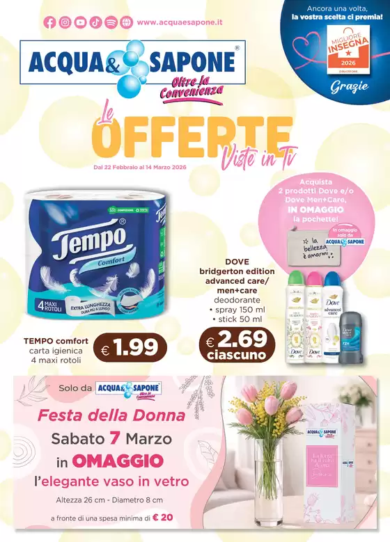 Volantino Acqua & Sapone a Carate Brianza | Le offerte viste in Ti | 2026-02-22T00:00:00.000Z - 2026-03-14T00:00:00.000Z