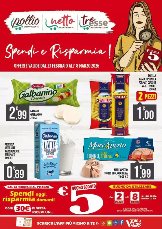 Volantino Supermercato Pollio a Muggia | Spendi e risparmia! | 2026-02-23T00:00:00.000Z - 2026-03-08T00:00:00.000Z