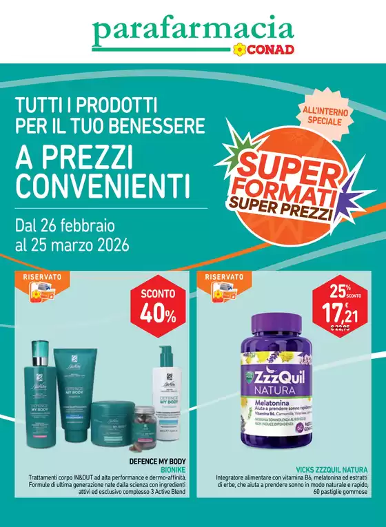 Volantino Parafarmacia Conad | Prezzi convenienti | 2026-02-26T00:00:00.000Z - 2026-03-25T00:00:00.000Z