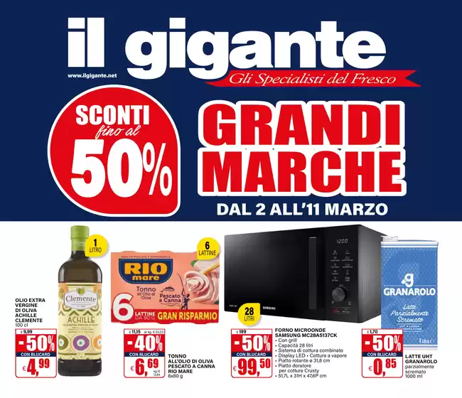 Volantino Il Gigante | Grandi Marche, sconti fino al 50% | 2026-03-02T00:00:00.000Z - 2026-03-11T00:00:00.000Z