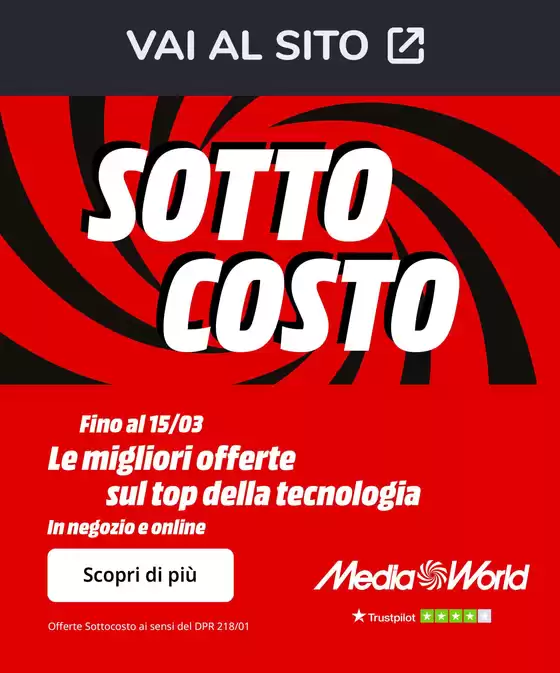 Volantino MediaWorld a Adrano | SOTTOCOSTO da MediaWorld! | 2026-03-06T00:00:00.000Z - 2026-03-15T00:00:00.000Z