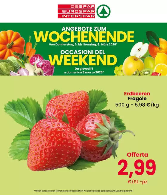 Volantino Eurospar | Occasioni del weekend | 2026-03-05T00:00:00.000Z - 2026-03-08T00:00:00.000Z