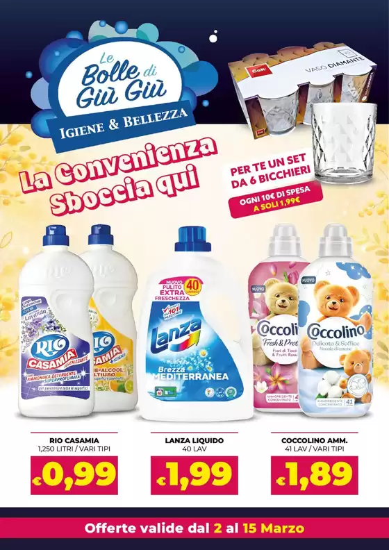 Volantino Le Bolle di Giù Giù a Pianezza | Le convenienza sboccia qui | 2026-03-02T00:00:00.000Z - 2026-03-15T00:00:00.000Z