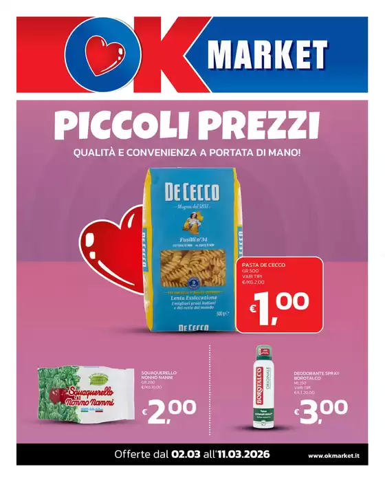Volantino Ok Market a Pianezza | PICCOLI PREZZI | 2026-03-02T00:00:00.000Z - 2026-03-11T00:00:00.000Z