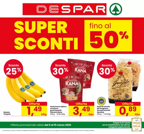 Volantino Despar | Sconti fino al 50% | 2026-03-05T00:00:00.000Z - 2026-03-15T00:00:00.000Z