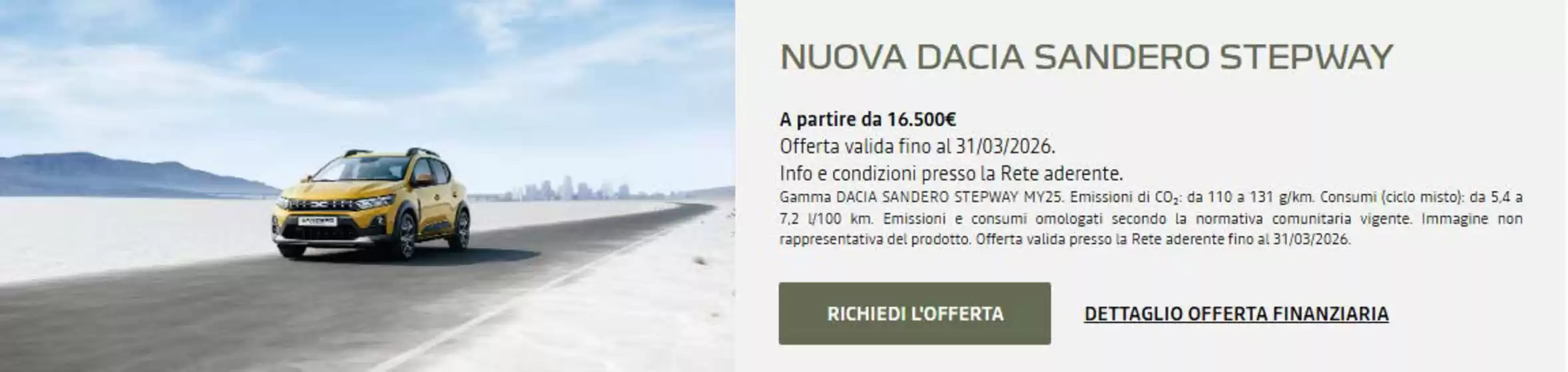 Volantino Dacia a Treviso | NUOVA DACIA SANDERO STEPWAY | 2026-03-03T00:00:00.000Z - 2026-03-31T00:00:00.000Z