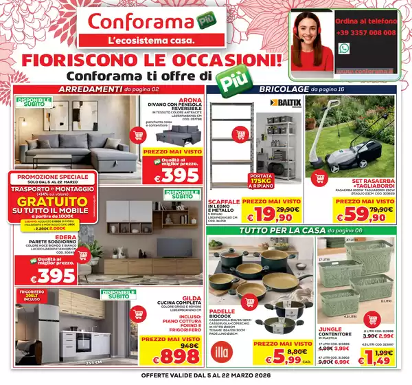 Volantino Conforama | Fiorisconi le occasioni | 2026-03-05T00:00:00.000Z - 2026-03-22T00:00:00.000Z