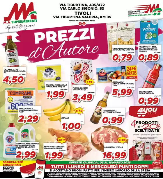 Volantino MA Supermercati a Catania | Prezzi d'autore | 2026-03-06T00:00:00.000Z - 2026-03-16T00:00:00.000Z
