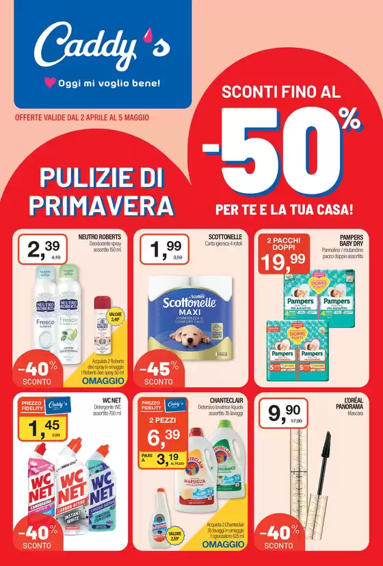 Volantino Caddy's a Aprilia | Pulizie di primavera | 2026-04-02T00:00:00.000Z - 2026-05-05T00:00:00.000Z