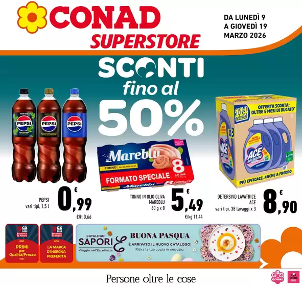 Volantino Conad Superstore a Marina di Carrara | SCONTI FINO AL 50% | 2026-03-09T00:00:00.000Z - 2026-03-19T00:00:00.000Z