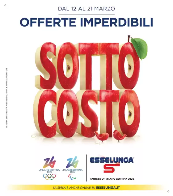 Volantino Esselunga a Sabaudia | Sottocosto | 2026-03-12T00:00:00.000Z - 2026-03-21T00:00:00.000Z