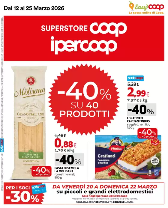 Volantino Superstore Coop a Lanuvio | 40 prodotti al -40% | 2026-03-12T00:00:00.000Z - 2026-03-25T00:00:00.000Z