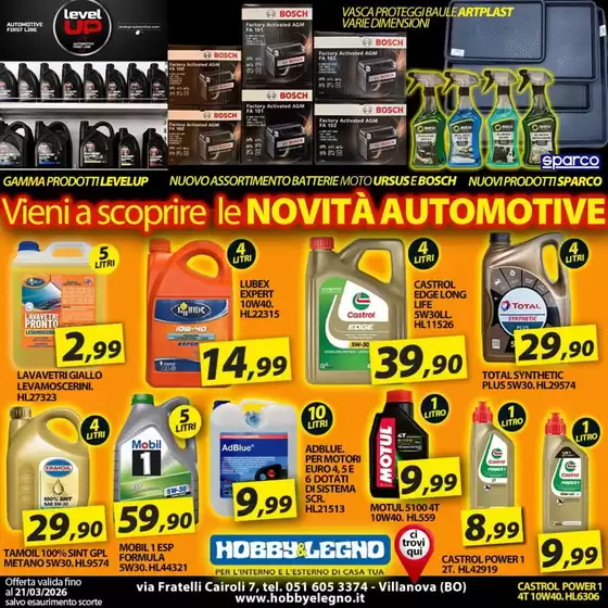 Volantino Hobby & Legno a Rivarolo Canavese | Novita automotive | 2026-03-12T00:00:00.000Z - 2026-03-21T00:00:00.000Z