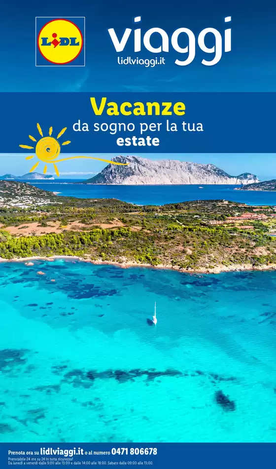 Volantino Lidl Viaggi a Ribera | Vacanze da sogno per la tua estate | 2026-03-12T00:00:00.000Z - 2026-06-09T00:00:00.000Z