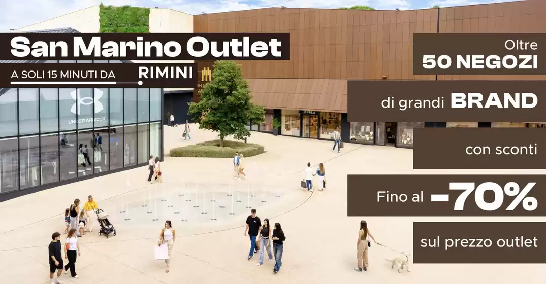 Volantino San Marino Outlet Experience a Siderno | Fino al -70% | 2026-03-16T00:00:00.000Z - 2026-03-30T00:00:00.000Z