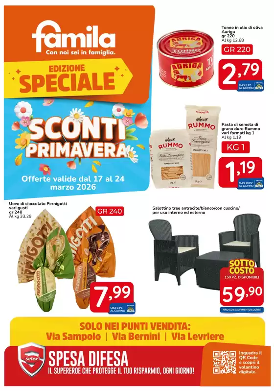 Volantino Famila Market | Sconti primavera | 2026-03-17T00:00:00.000Z - 2026-03-24T00:00:00.000Z