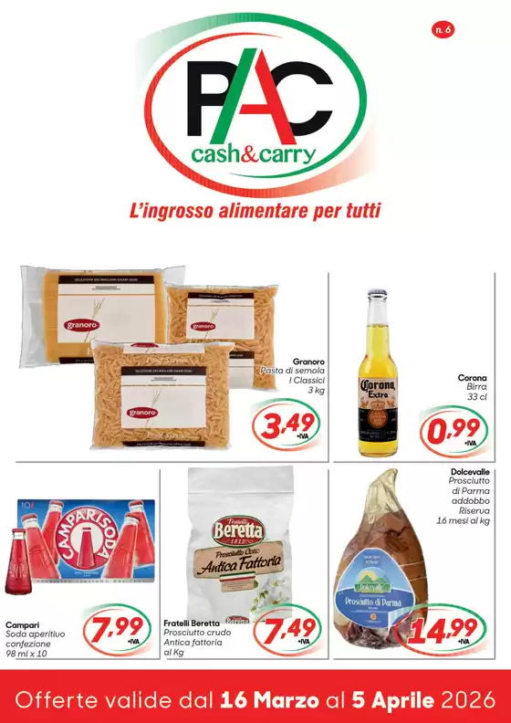 Volantino Pac Cash&Carry a Acqui Terme | Offerte valide dal 16 marzo al 5 aprile 2026 | 2026-03-16T00:00:00.000Z - 2026-04-05T00:00:00.000Z
