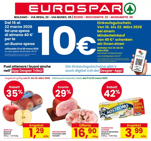 Volantino Eurospar a Rivoli | Offerta promozionale valida dal 17 al 25 marzo 2026 | 2026-03-16T00:00:00.000Z - 2026-03-29T00:00:00.000Z