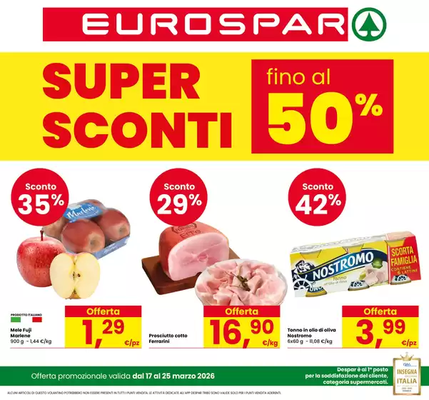 Volantino Eurospar a Noale | Super sconti | 2026-03-17T00:00:00.000Z - 2026-03-25T00:00:00.000Z