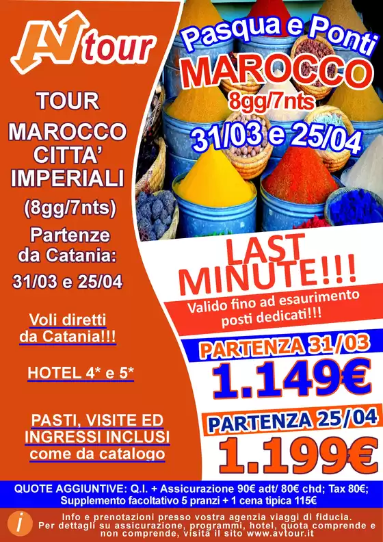 Volantino Av Tour a Perugia | LAST MINUTE TOUR MAROCCO PASQUA E PONTI | 2026-03-31T00:00:00.000Z - 2026-04-25T00:00:00.000Z