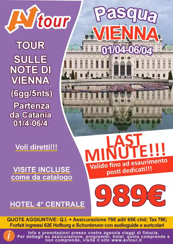 Volantino Av Tour a Perugia | LAST MINUTE TOUR VIENNA PASQUA | 2026-04-01T00:00:00.000Z - 2026-04-06T00:00:00.000Z