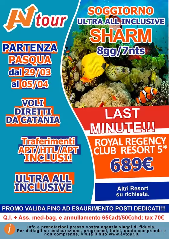 Volantino Av Tour a Perugia | LAST MINUTE SHARM PASQUA | 2026-03-29T00:00:00.000Z - 2026-04-05T00:00:00.000Z