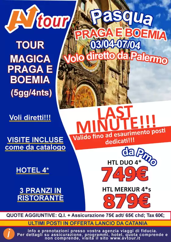 Volantino Av Tour a Perugia | LAST MINUTE MAGICA PRAGA PASQUA | 2026-04-03T00:00:00.000Z - 2026-04-07T00:00:00.000Z