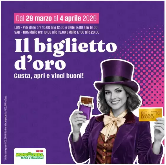 Volantino Mongolfiera Bari Japigia a Casapulla | Il biglietto d'oro | 2026-03-29T00:00:00.000Z - 2026-04-04T00:00:00.000Z