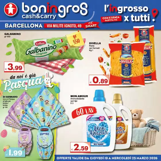 Volantino Boningros Cash and Carry | Da noi e gia pasqua | 2026-03-19T00:00:00.000Z - 2026-03-25T00:00:00.000Z