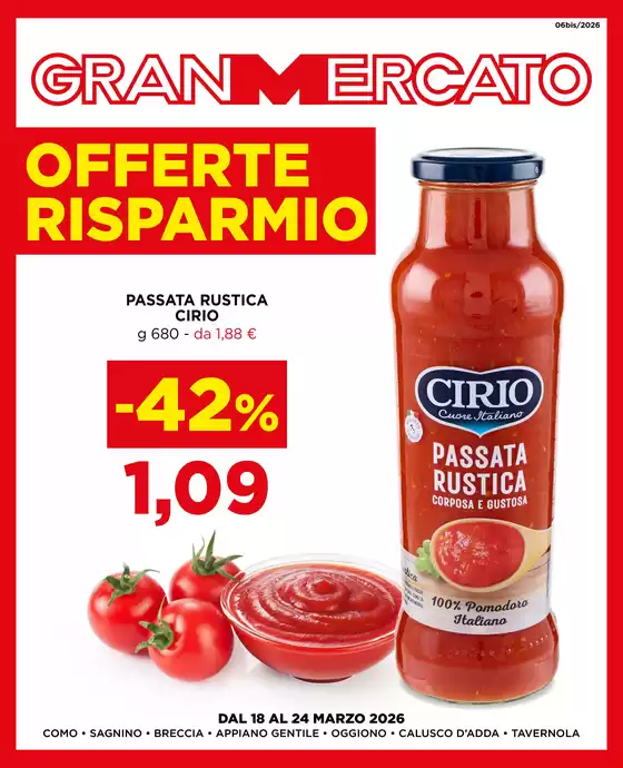 Volantino Gran Mercato a Legnano | Offerte risparmio | 2026-03-18T00:00:00.000Z - 2026-03-24T00:00:00.000Z
