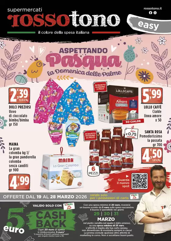 Volantino Supermercati Rossotono Easy a Mangone | Aspettando pasqua | 2026-03-19T00:00:00.000Z - 2026-03-28T00:00:00.000Z