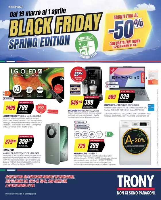Volantino Trony a Alba | Black Friday Spring Edition | 2026-03-19T00:00:00.000Z - 2026-04-01T00:00:00.000Z