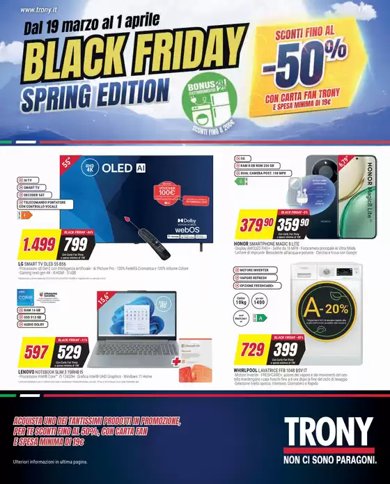 Volantino Trony a Roma | Black friday | 2026-03-19T00:00:00.000Z - 2026-05-20T00:00:00.000Z