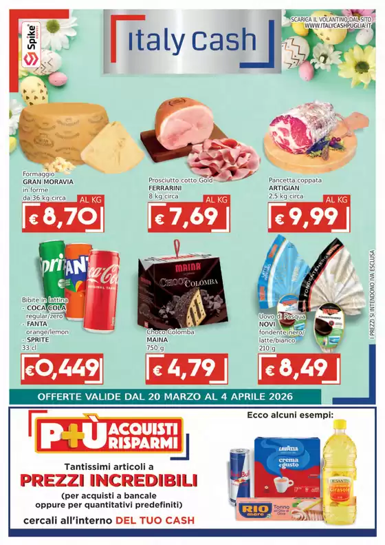 Volantino Italy Cash Puglia a Napoli | Offerte valide dal 20 marzo al 4 aprile | 2026-03-20T00:00:00.000Z - 2026-04-04T00:00:00.000Z
