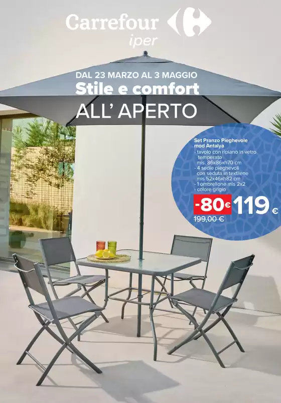 Volantino Carrefour Ipermercati a Napoli | Catalogo arredo giardino | 2026-03-23T00:00:00.000Z - 2026-05-03T00:00:00.000Z