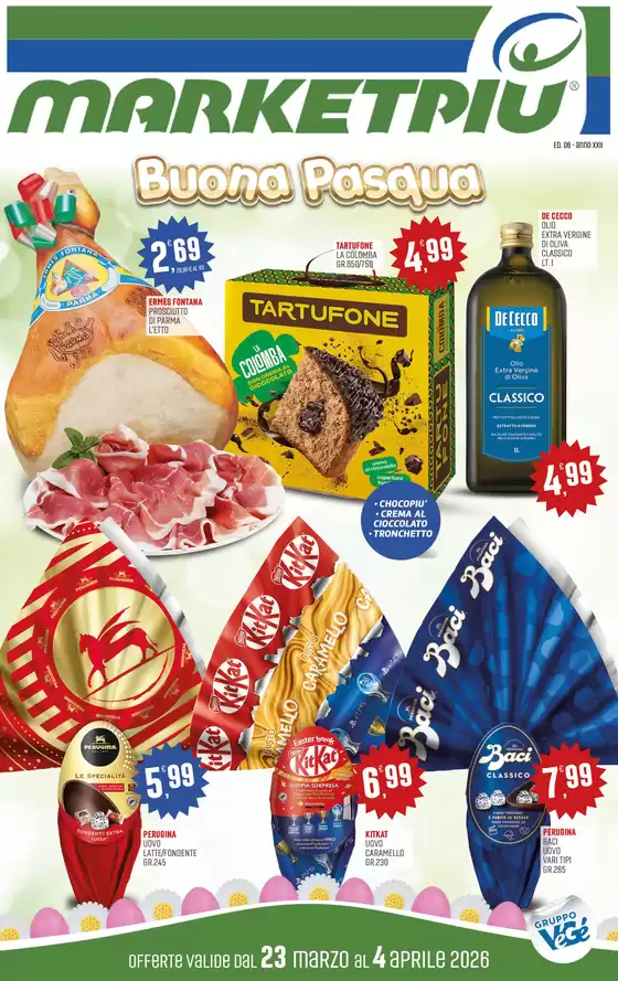 Volantino Marketpiù a Tiggiano | Buona Pasqua  | 2026-03-23T00:00:00.000Z - 2026-04-04T00:00:00.000Z