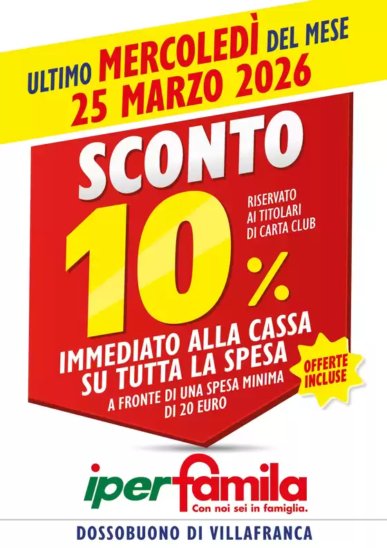 Volantino Iperfamila a Trevignano | SCONTO 10% IMMEDIATO su tutta la spesa!! | 2026-03-25T00:00:00.000Z - 2026-03-25T00:00:00.000Z
