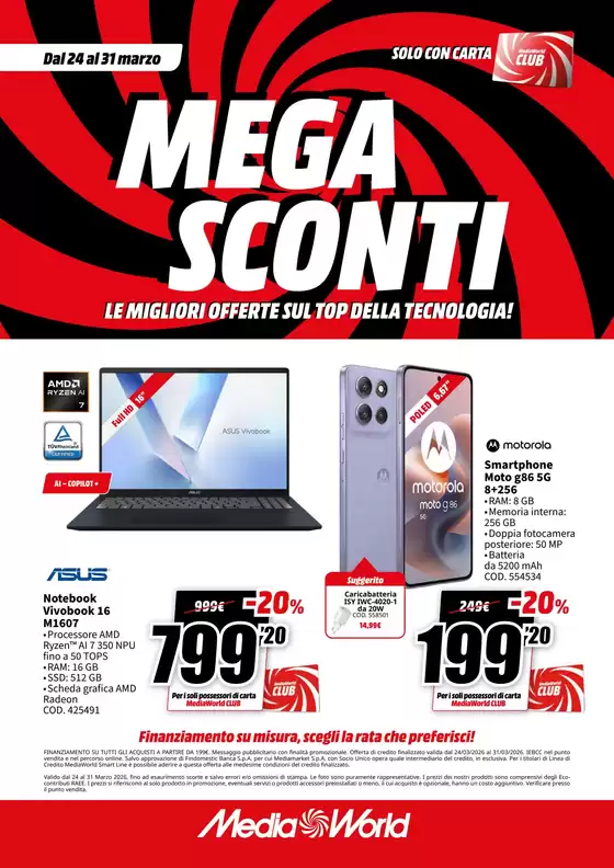 Volantino MediaWorld a Garbagnate Milanese | Mega sconti | 2026-03-24T00:00:00.000Z - 2026-03-31T00:00:00.000Z