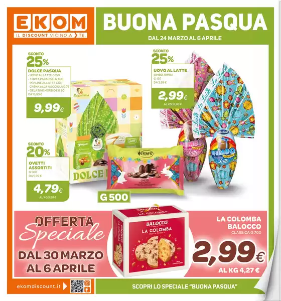 Volantino Ekom a Genova | Buona pasqua | 2026-03-24T00:00:00.000Z - 2026-04-06T00:00:00.000Z