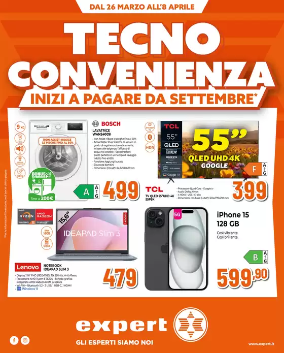 Volantino Expert | Tecno convenienza da Expert! | 2026-03-26T00:00:00.000Z - 2026-04-08T00:00:00.000Z