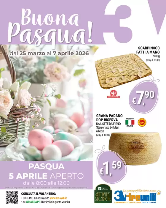 Volantino Tre Valli Supermercato a Rozzano | Buona Pasqua! | 2026-03-25T00:00:00.000Z - 2026-04-07T00:00:00.000Z