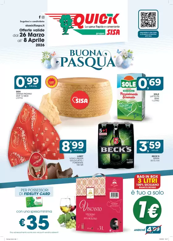 Volantino Quick Sisa a Tremestieri Etneo | Buona Pasqua | 2026-03-26T00:00:00.000Z - 2026-04-08T00:00:00.000Z