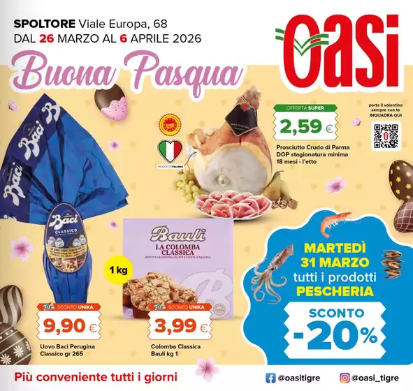 Volantino Oasi a Tremestieri Etneo | Buona Pasqua | 2026-03-26T00:00:00.000Z - 2026-04-06T00:00:00.000Z