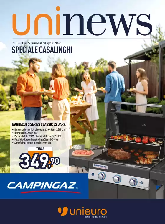 Volantino Unieuro a Badesi | Speciale Casalinghi outdoor da Unieuro! | 2026-03-27T00:00:00.000Z - 2026-04-20T00:00:00.000Z