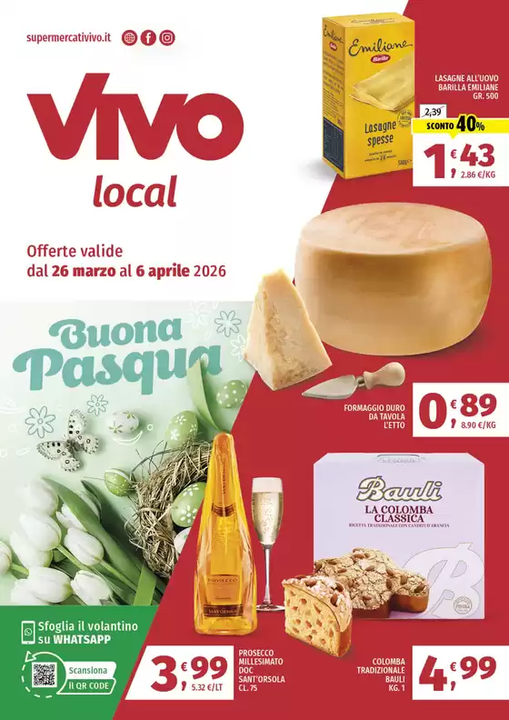 Volantino Vivo Market a Castelletto sopra Ticino | Buona Pasqua | 2026-03-26T00:00:00.000Z - 2026-04-06T00:00:00.000Z