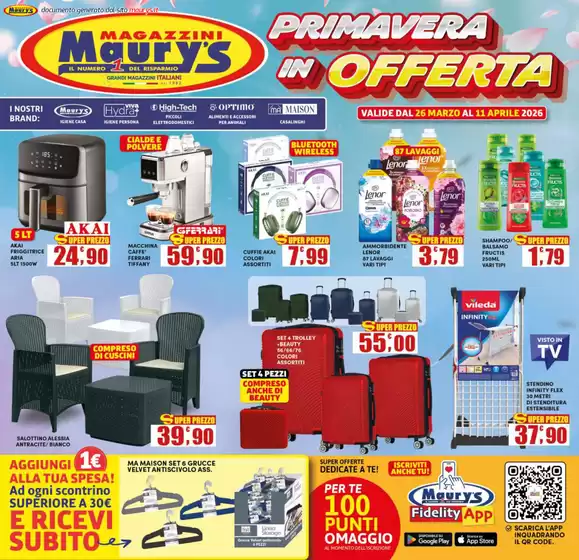 Volantino Maury's a Oliena | Primavera in offerta | 2026-03-26T00:00:00.000Z - 2026-04-11T00:00:00.000Z