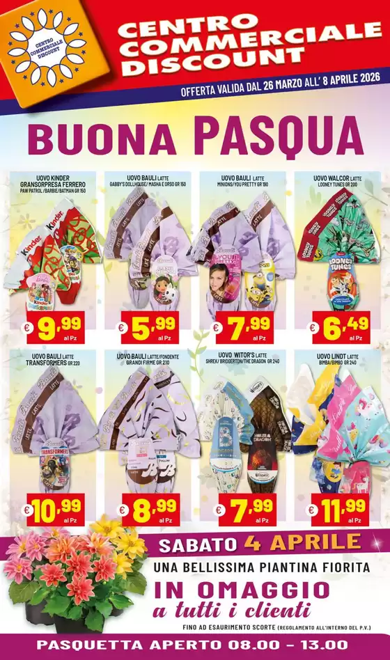 Volantino Centro Commerciale Discount a Susegana | Buona Pasqua | 2026-03-26T00:00:00.000Z - 2026-04-08T00:00:00.000Z